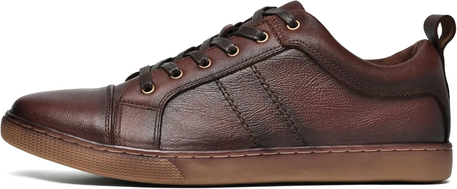 Holy dove Mens Casual Leather Sneakers Slip On Tennis Walking Skateboarding Shoes for Men Daily Comfortable Fashion Shoe