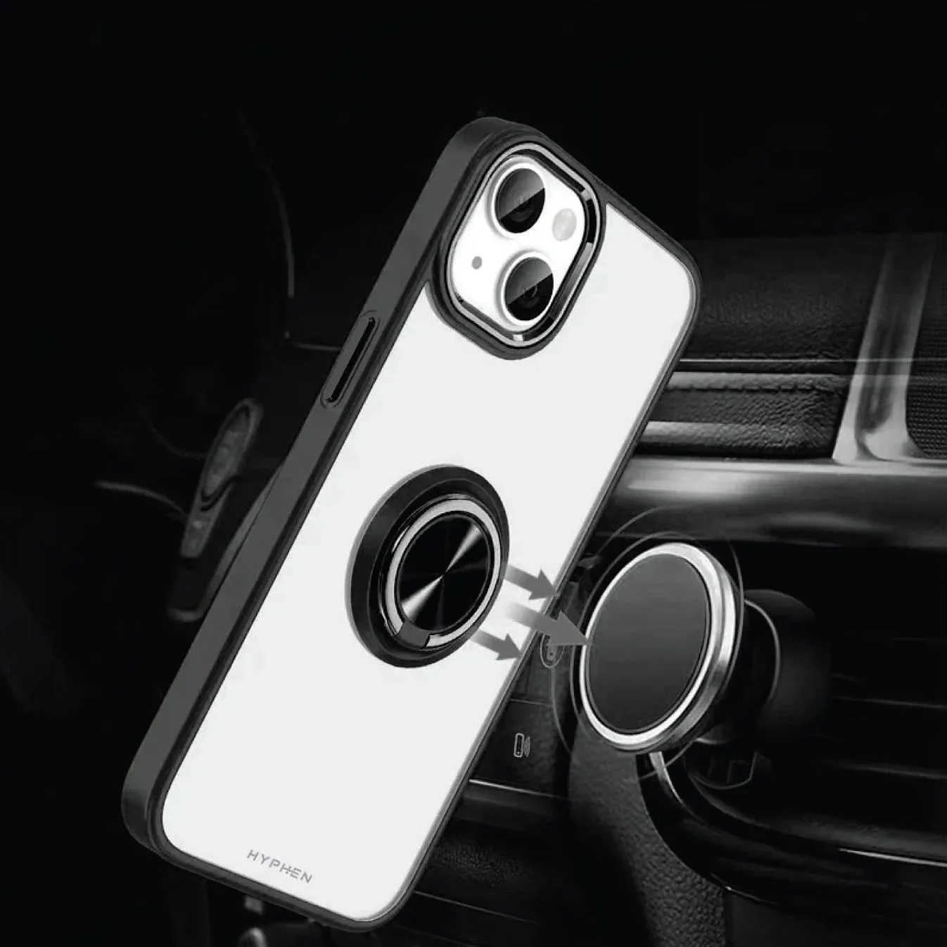 HYPHEN AXIO Clear Ring Case for iPhone 14 Plus - Black