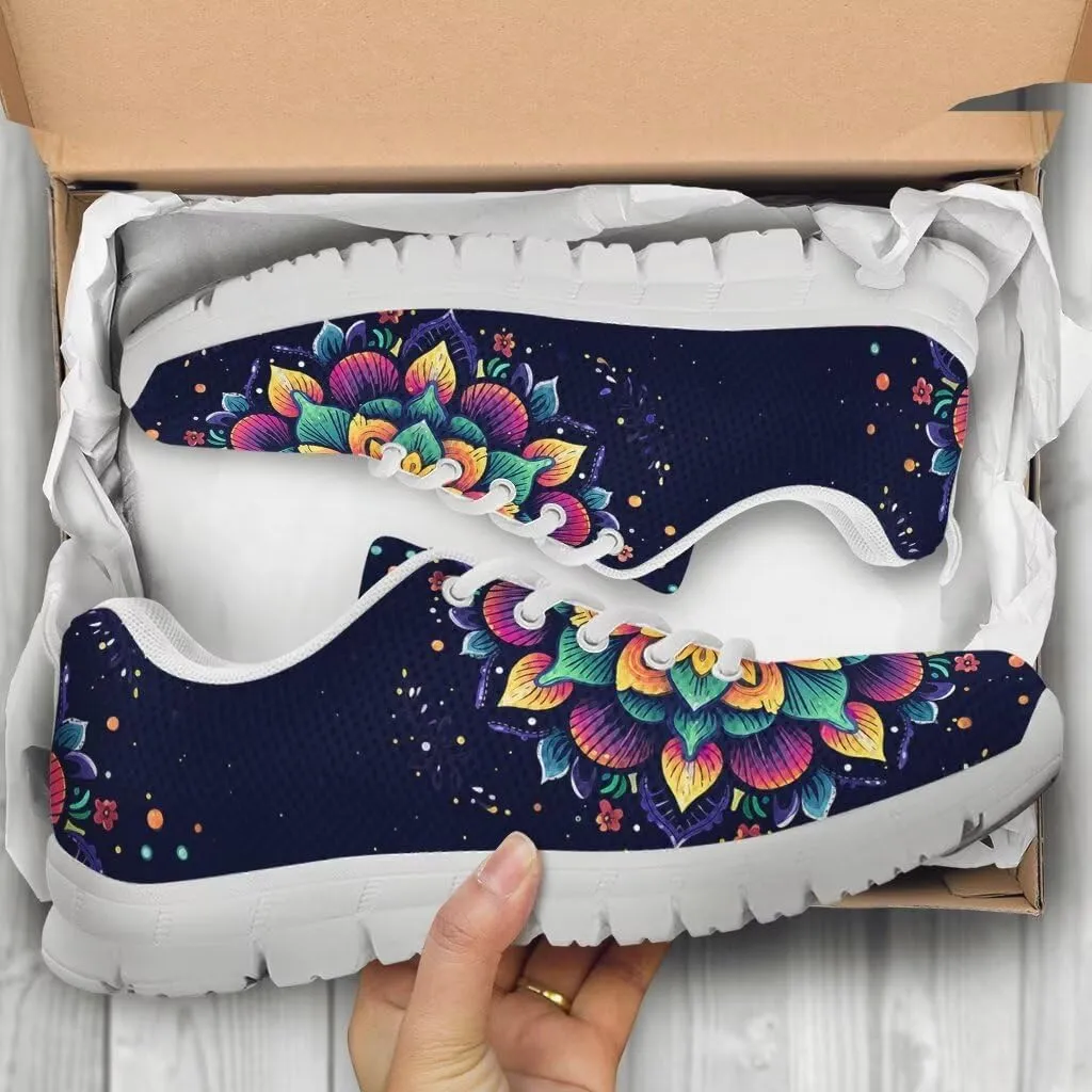 Jeiento Women Trainers Boho Mandala Walking Shoes Fashion Mesh Gym Sports Shoes Sneakers for Women