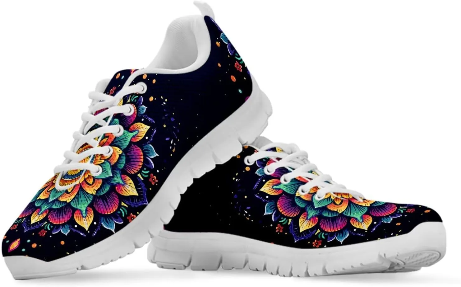 Jeiento Women Trainers Boho Mandala Walking Shoes Fashion Mesh Gym Sports Shoes Sneakers for Women
