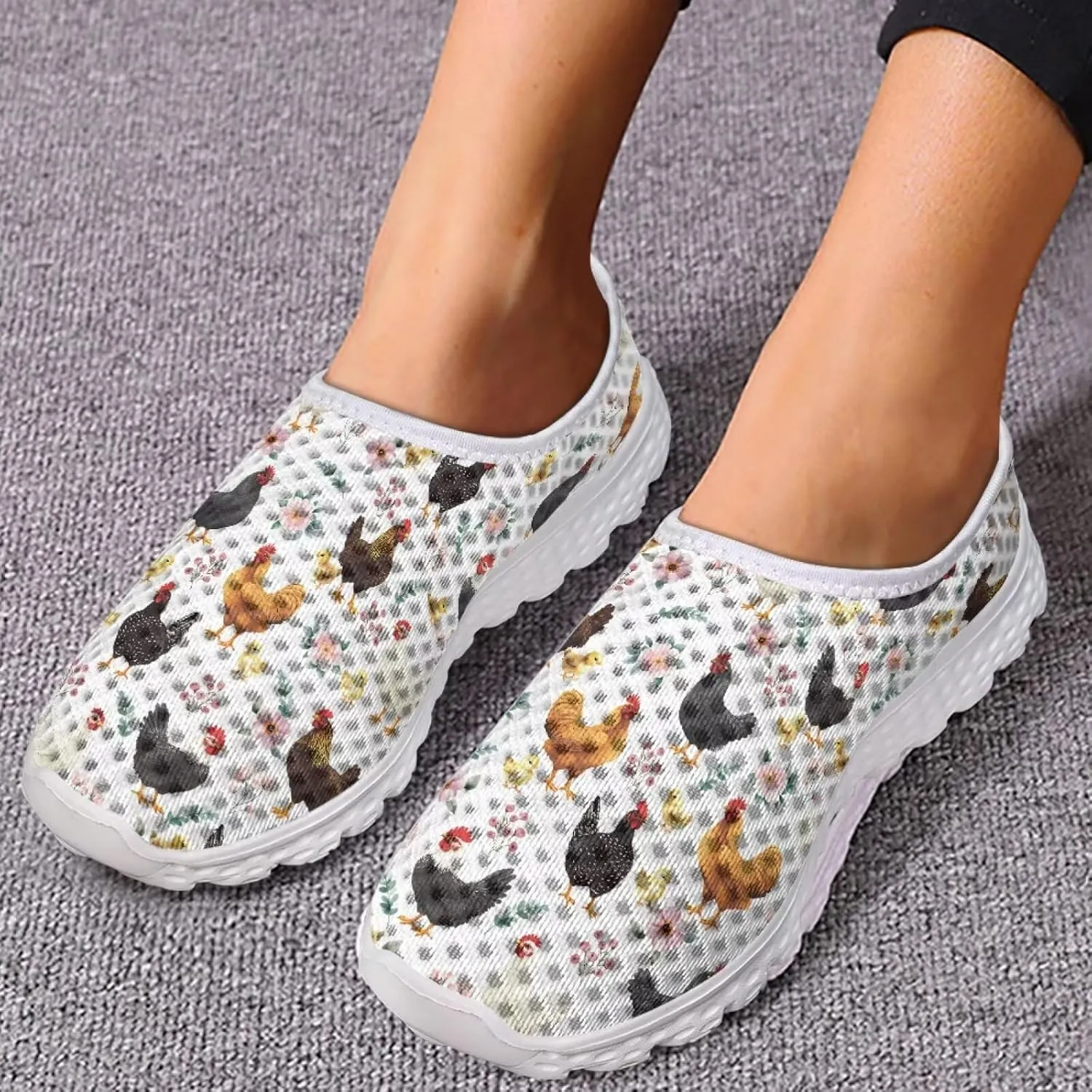 Jeiento Women's Slip On Walking Shoes Mesh Tennis Shoes Breathable Trainers Casual Running Sneakers
