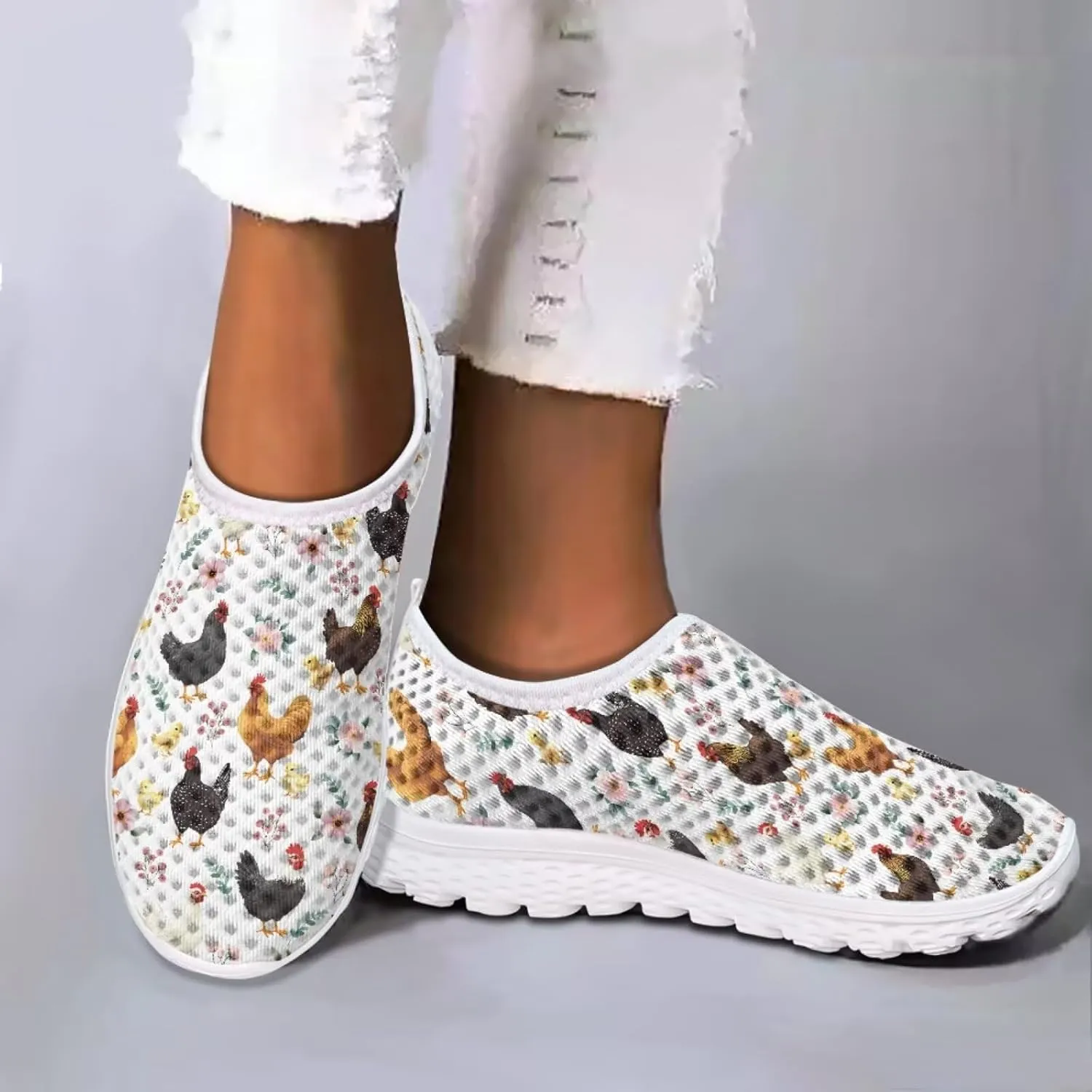 Jeiento Women's Slip On Walking Shoes Mesh Tennis Shoes Breathable Trainers Casual Running Sneakers