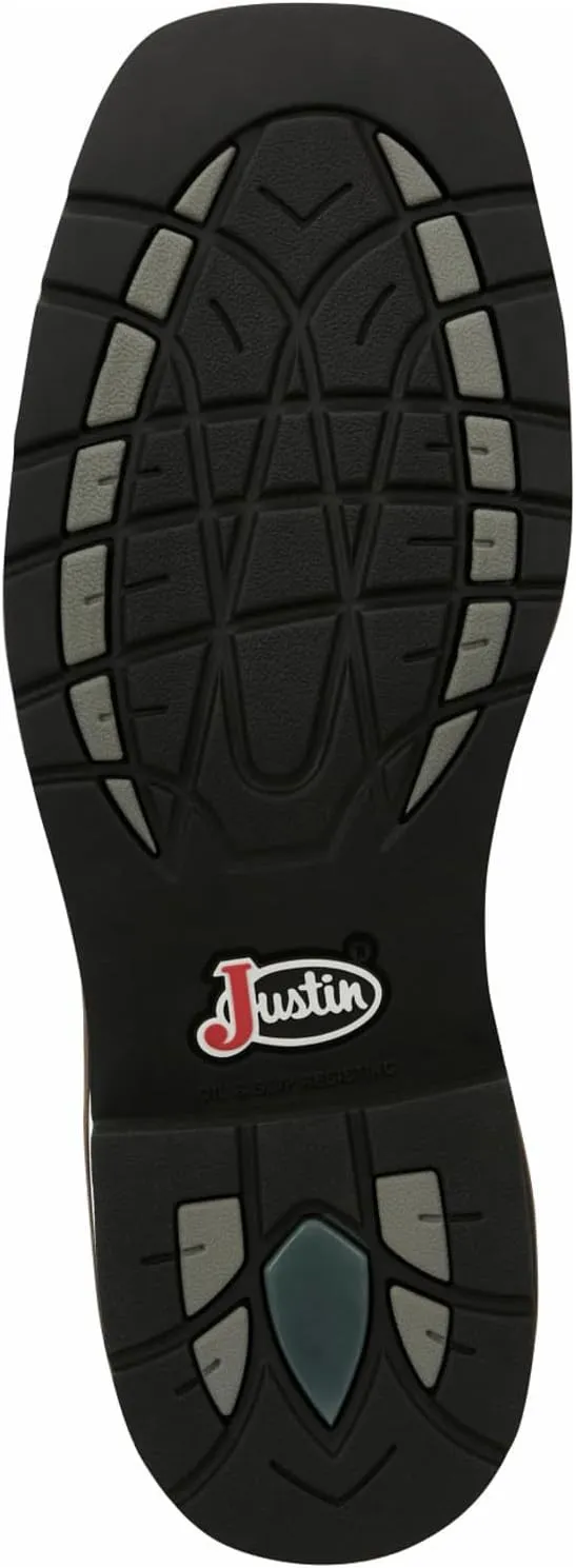 Justin Men's Pulley 8" Steel Toe Work Boot, Aged Bark - 13 D