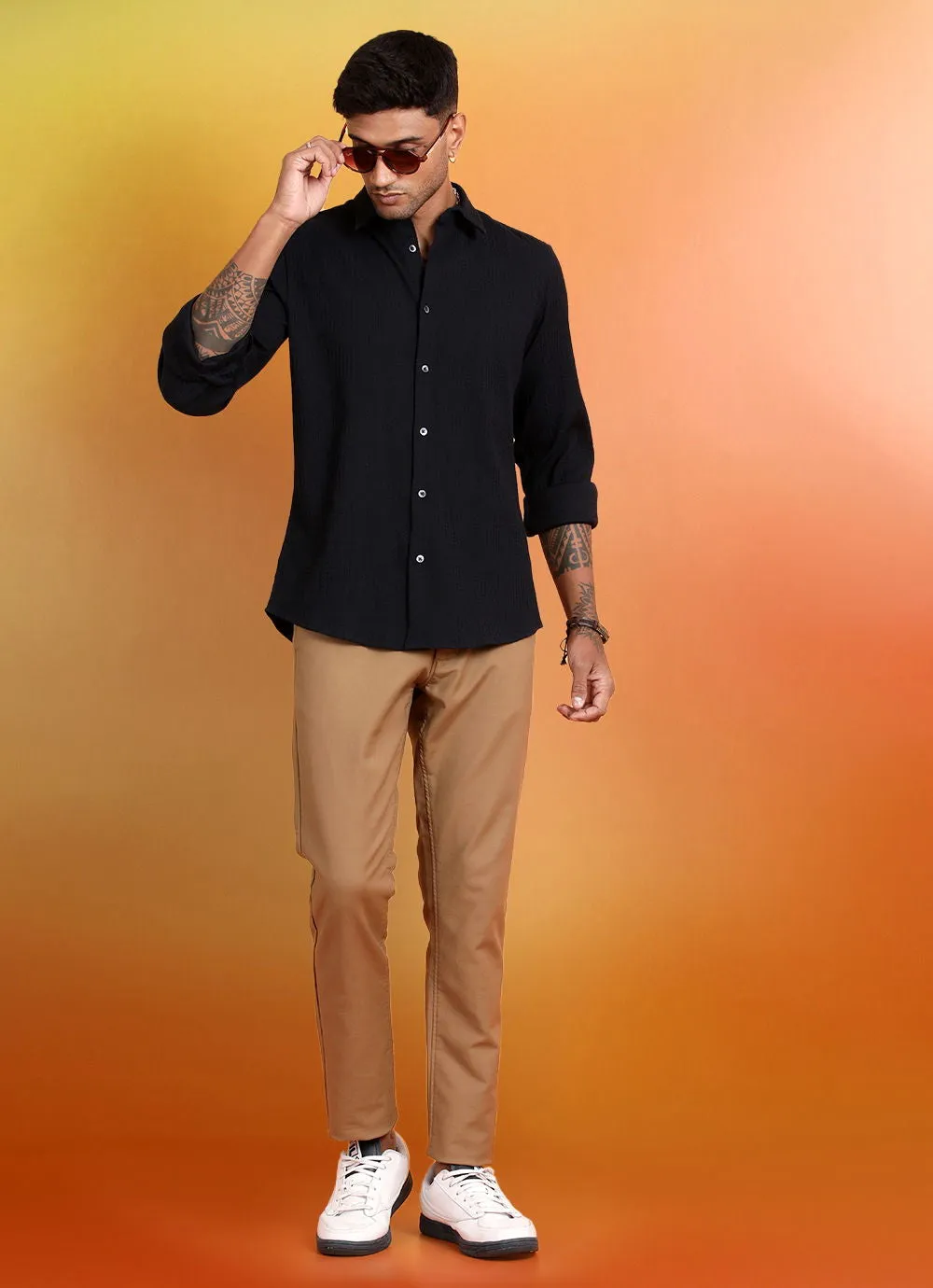 Khaki Flat Front