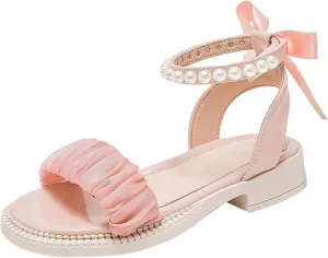 Kids Baby Girl's Sandals Fashion Pearl Bow Design With Princess Dress Princess Shoes Little Child/Big Water Shoes