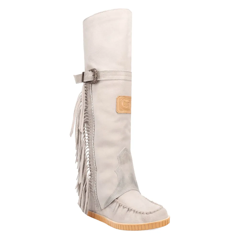 Lakota Fringe Round Toe Moccasin Boots