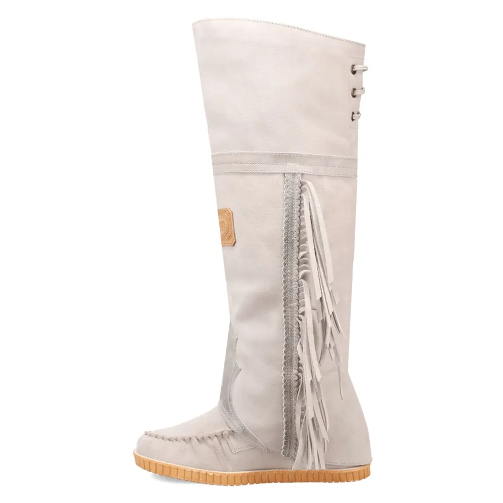 Lakota Fringe Round Toe Moccasin Boots