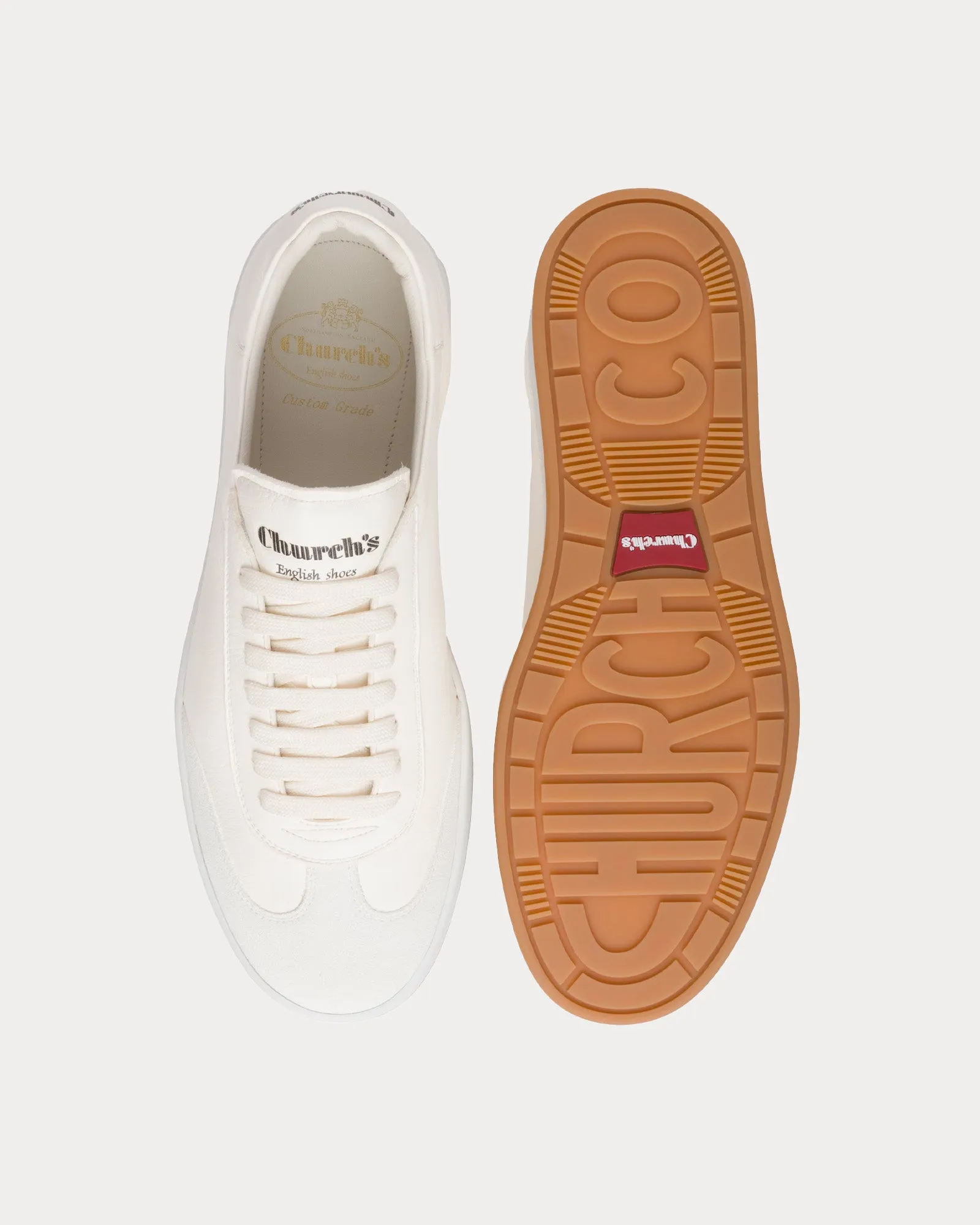 Largs Deerskin & Suede Ivory Low Top Sneakers
