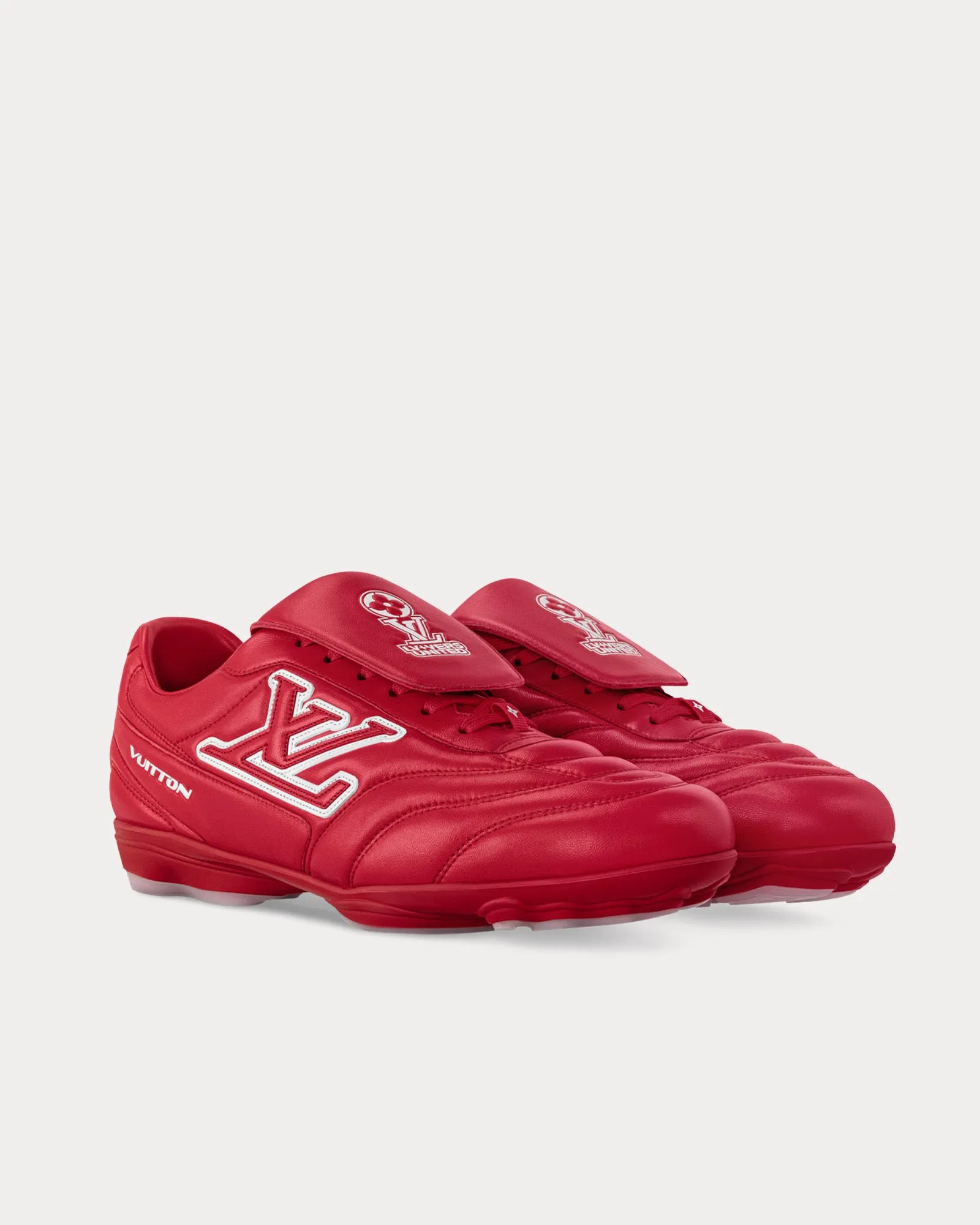 LV Footprint Football Trainers Red Low Top Sneakers