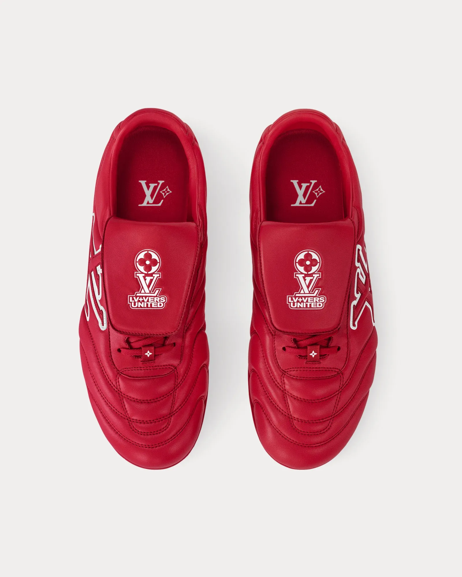 LV Footprint Football Trainers Red Low Top Sneakers