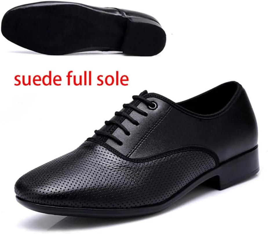 Men's Ballroom Dance Shoes Leather Salsa Tango Waltz Smooth Swing Dance Shoe 1 Inch Heel Practice Teaching Shoes