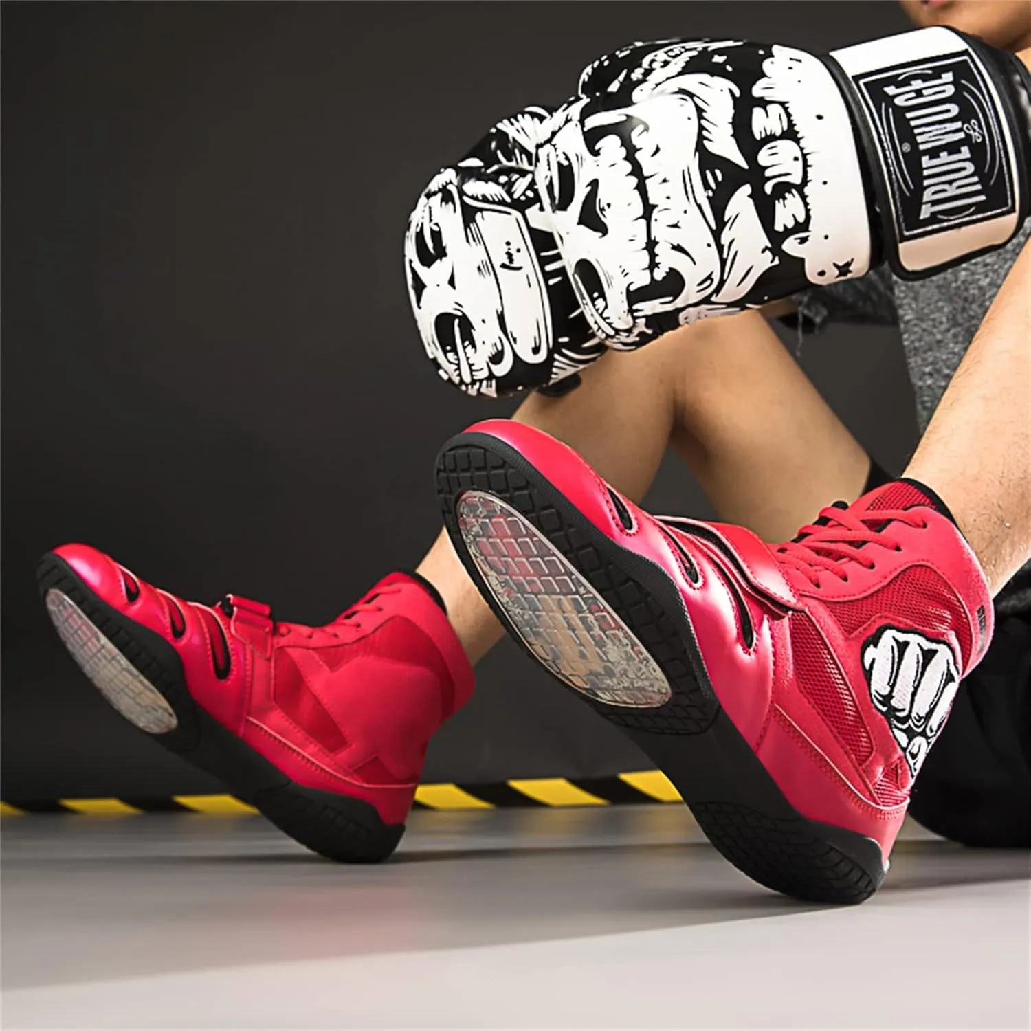 Men's Boxing Shoes, Squat Sneakers Casual Boxing Workout Shoes for Men Non-Slip Wrestling Weightlifting Shoes