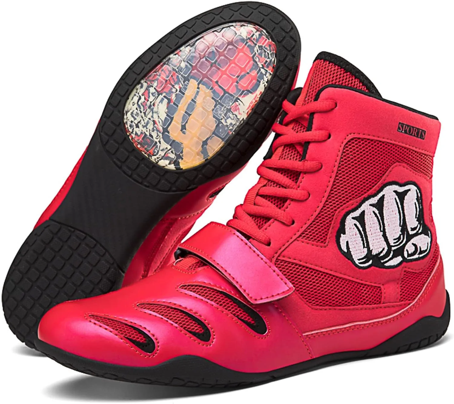 Men's Boxing Shoes, Squat Sneakers Casual Boxing Workout Shoes for Men Non-Slip Wrestling Weightlifting Shoes