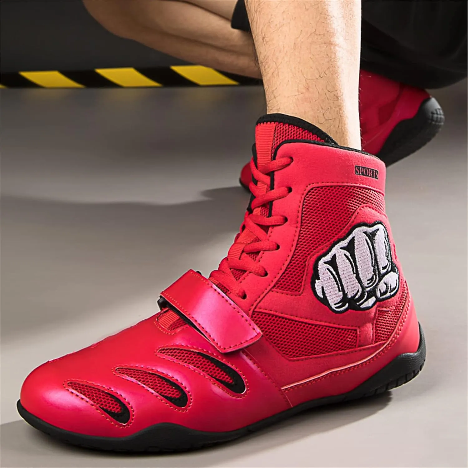 Men's Boxing Shoes, Squat Sneakers Casual Boxing Workout Shoes for Men Non-Slip Wrestling Weightlifting Shoes