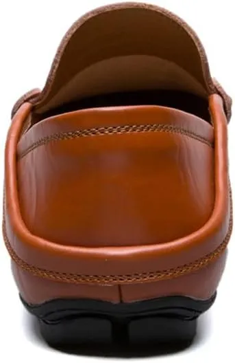 Men's Lightweight Casual Genuine Leather Slip On Soft Driving Walking Shoes Penny Loafer Flats Shoes