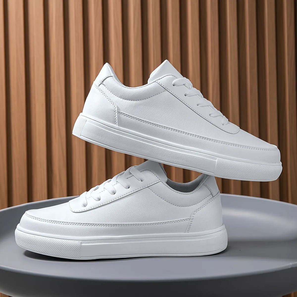 Men's Stylish Smart Vegan Leather Low-Top Trainers | Eco-Friendly Materials