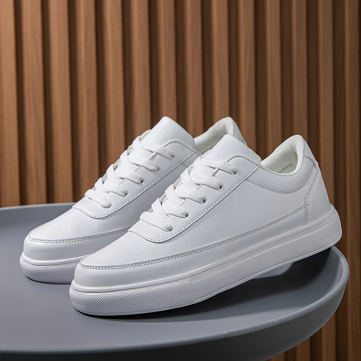 Men's Stylish Smart Vegan Leather Low-Top Trainers | Eco-Friendly Materials