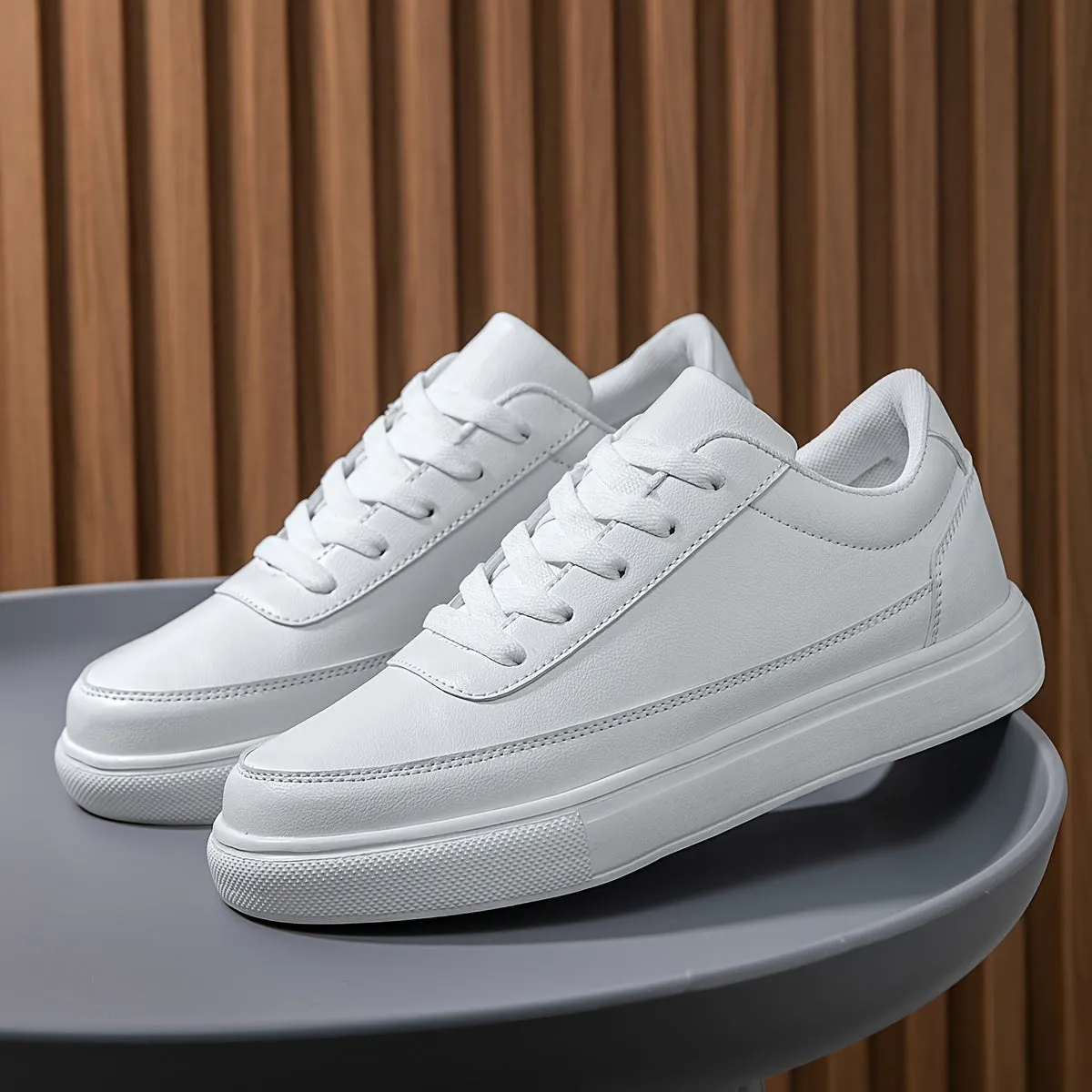 Men's Stylish Smart Vegan Leather Low-Top Trainers | Eco-Friendly Materials