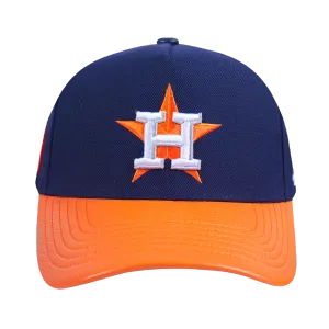 MLB HOUSTON ASTROS CITY RANSOM LEATHER PINCH FRONT STRAPBACK (MIDNIGHT NAVY)