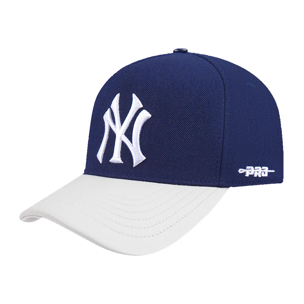 MLB NEW YORK YANKEES CITY RANSOM LEATHER PINCH FRONT STRAPBACK (MIDNIGHT NAVY)