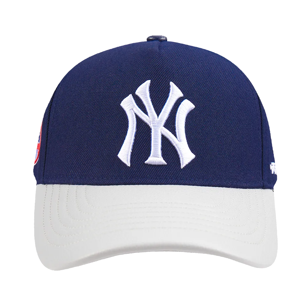 MLB NEW YORK YANKEES CITY RANSOM LEATHER PINCH FRONT STRAPBACK (MIDNIGHT NAVY)