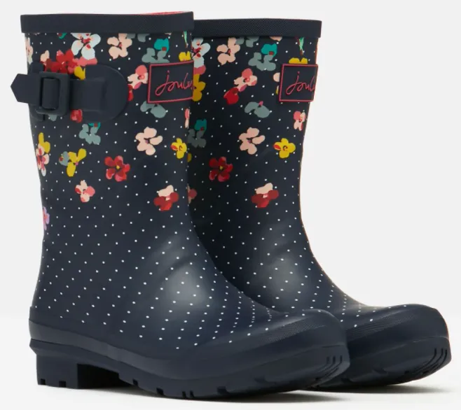 Molly mid-height rain boots in navy blossom