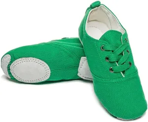 MSMAX Jazz Shoes for Women Girls Split Sole Canvas Ballet Dance Teaching Flats Green 9 M US Women