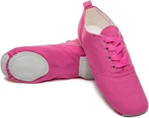 MSMAX Jazz Shoes for Women Girls Split Sole Canvas Ballet Dance Teaching Flats Rose 6 M US Women