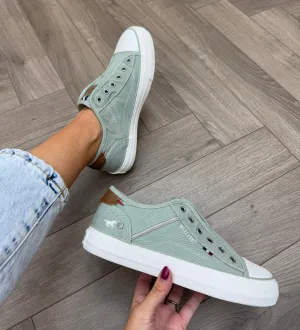 Mustang (SS25) Slip On Canvas Trainer 1272-402-750 - Pastelgreen (M5) is