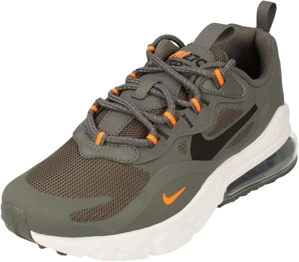 Nike Air Max 270 React GS Running Trainers CZ4197 Sneakers Shoes (UK 3 US 3.5Y EU 35.5, Iron Grey Black Total Orange 001)
