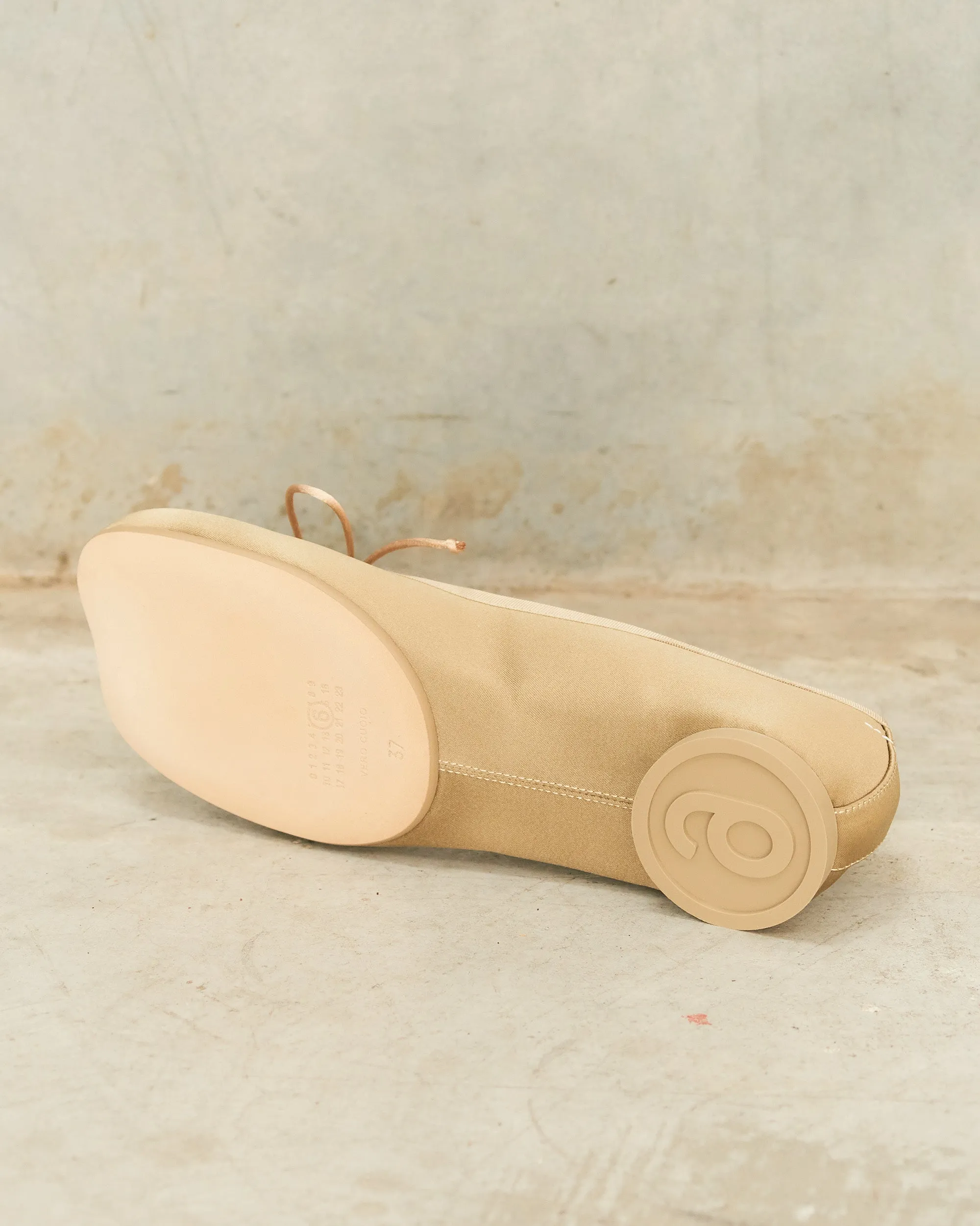 Olive Satin Anatomic Ballerina Shoes