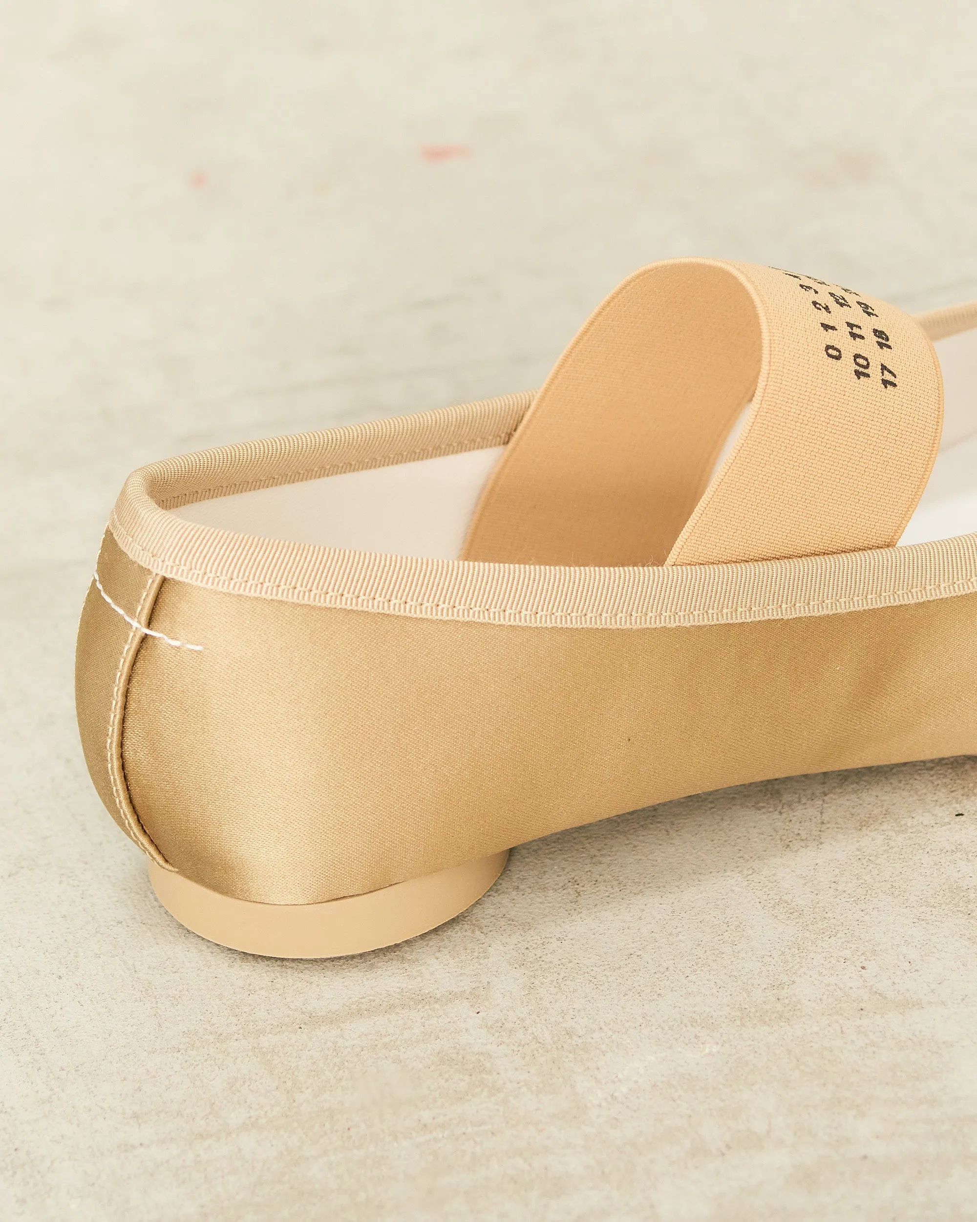 Olive Satin Anatomic Ballerina Shoes