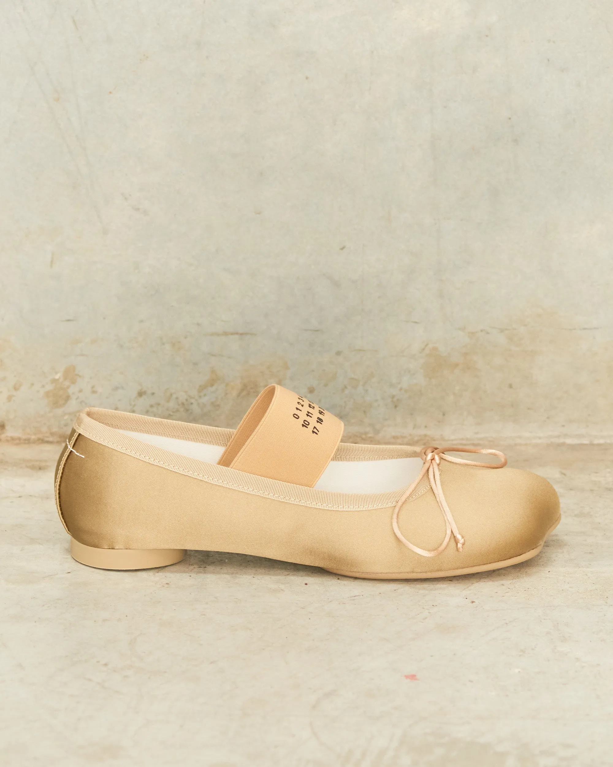 Olive Satin Anatomic Ballerina Shoes