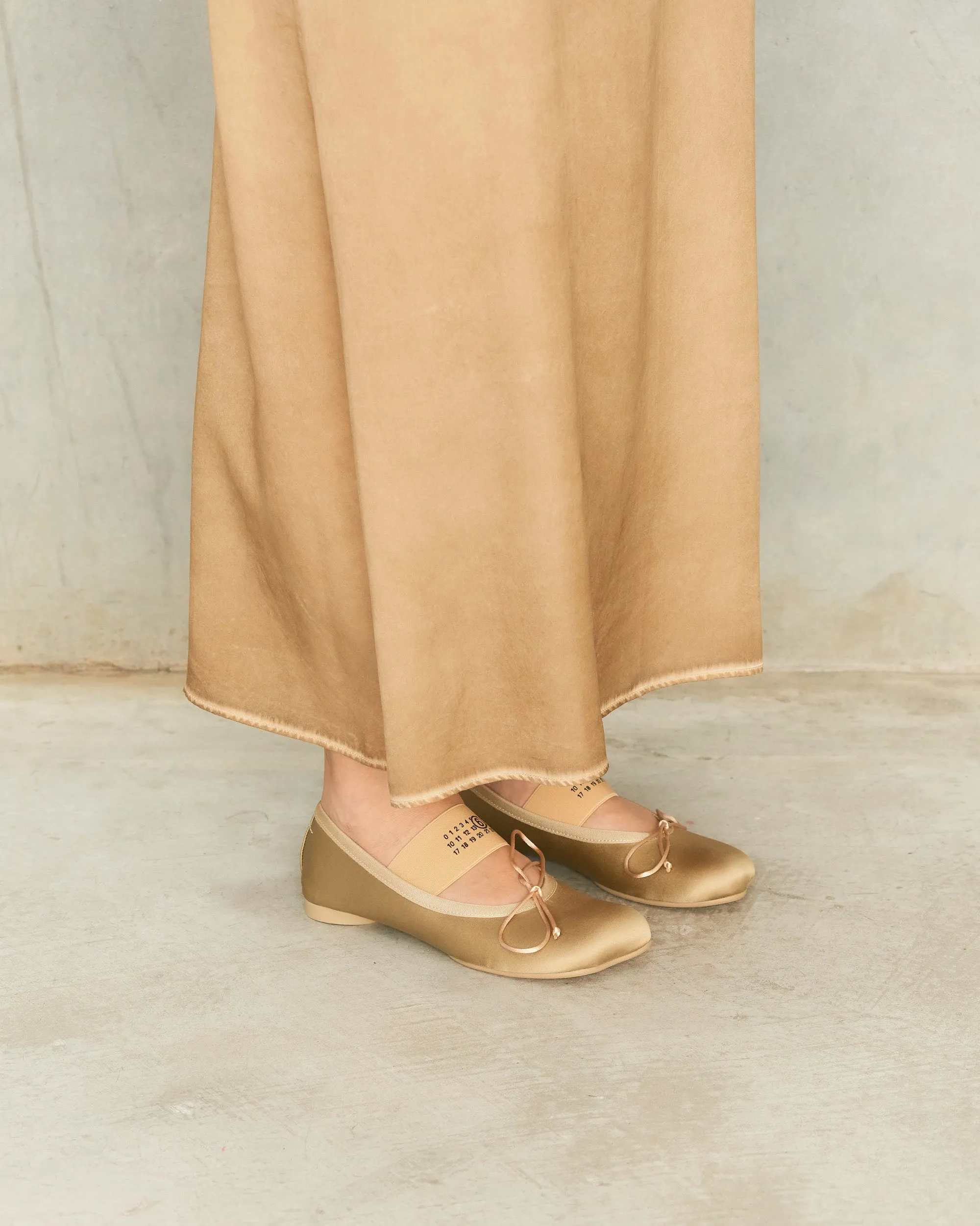 Olive Satin Anatomic Ballerina Shoes