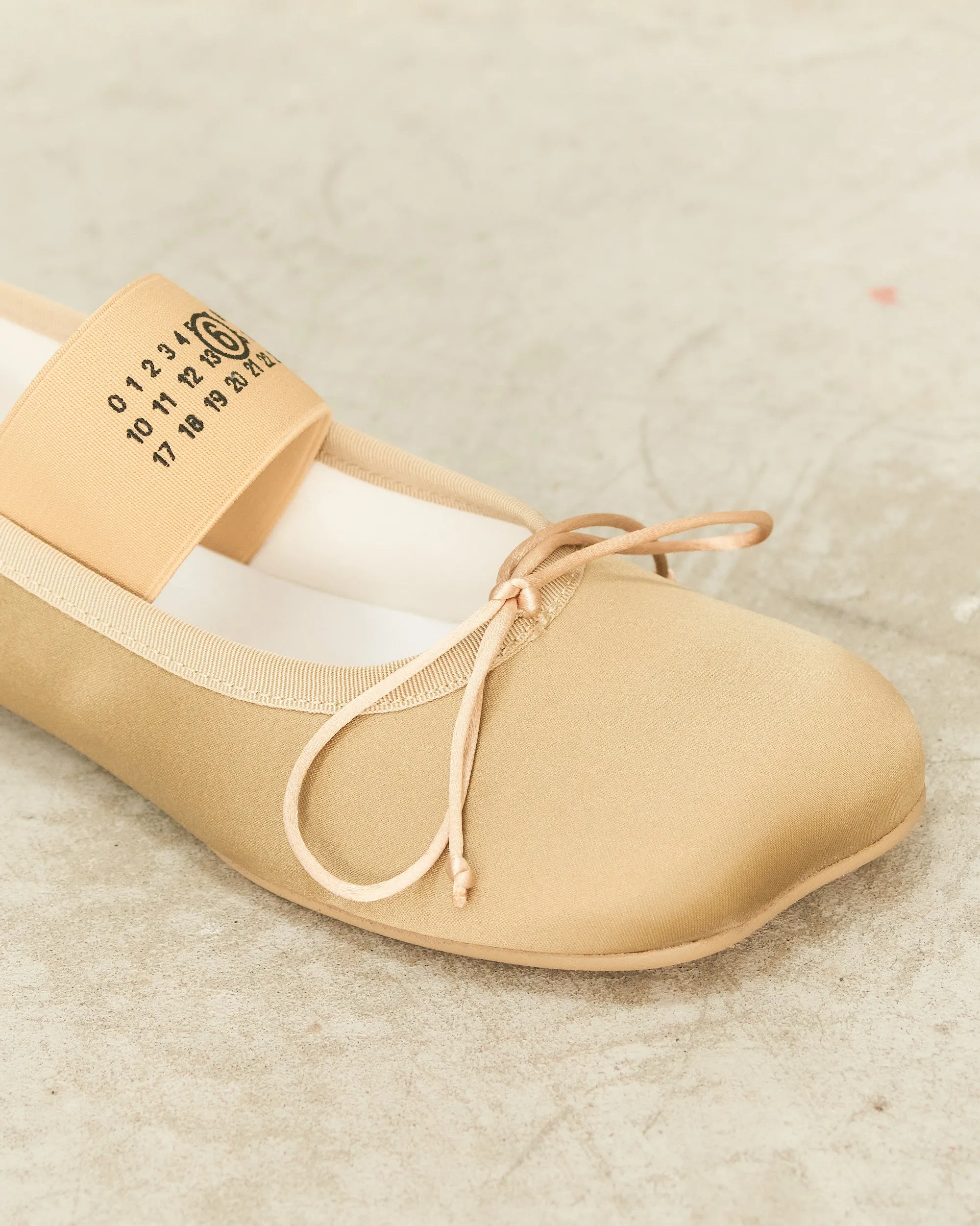 Olive Satin Anatomic Ballerina Shoes