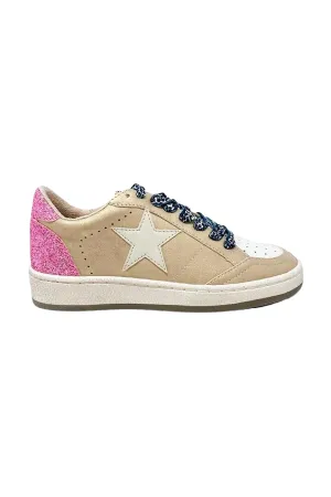 Paz Gold Distressed Sneaker