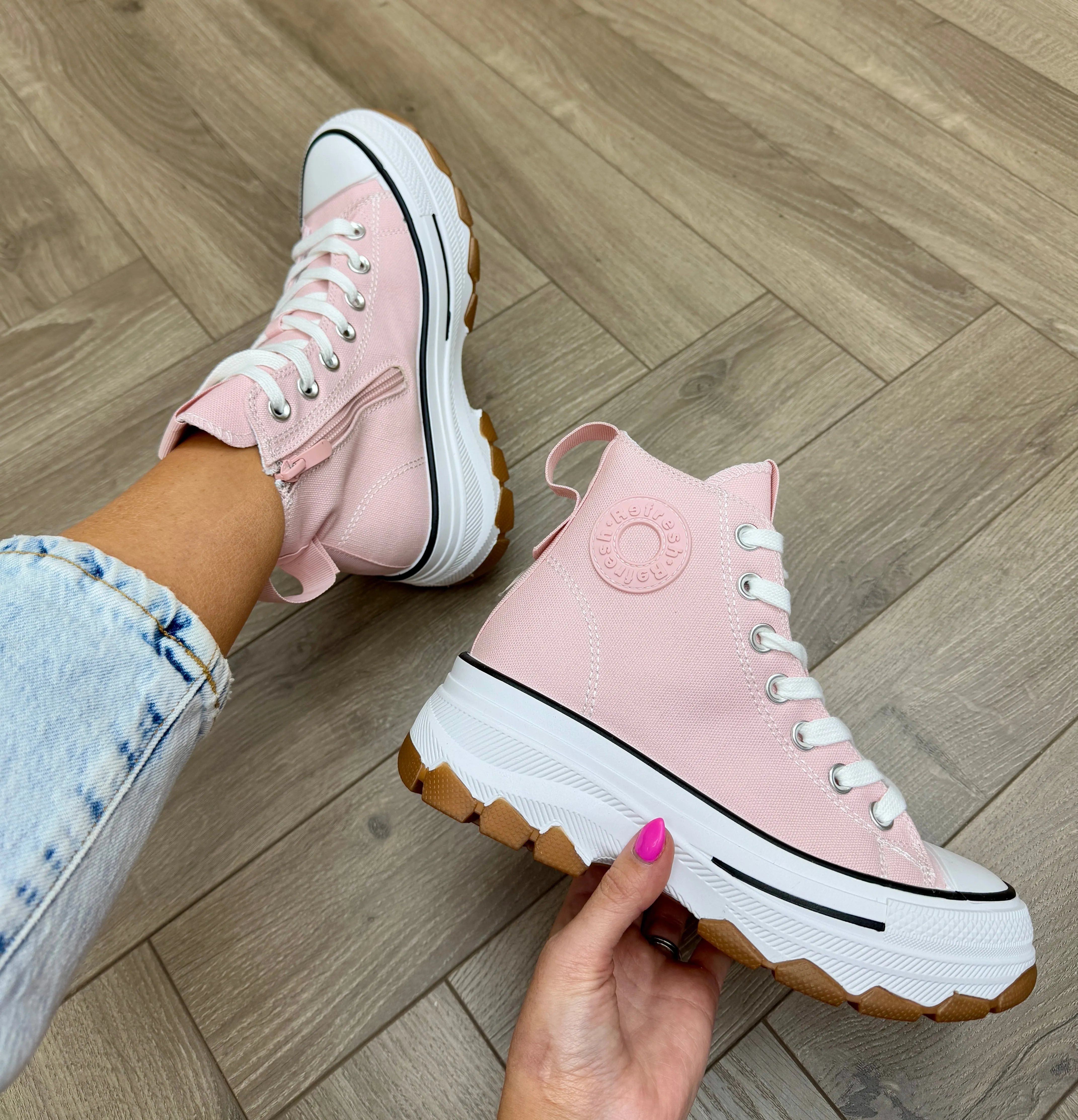 Refresh Chunky High Top Trainer 172476 - Nude (R24)