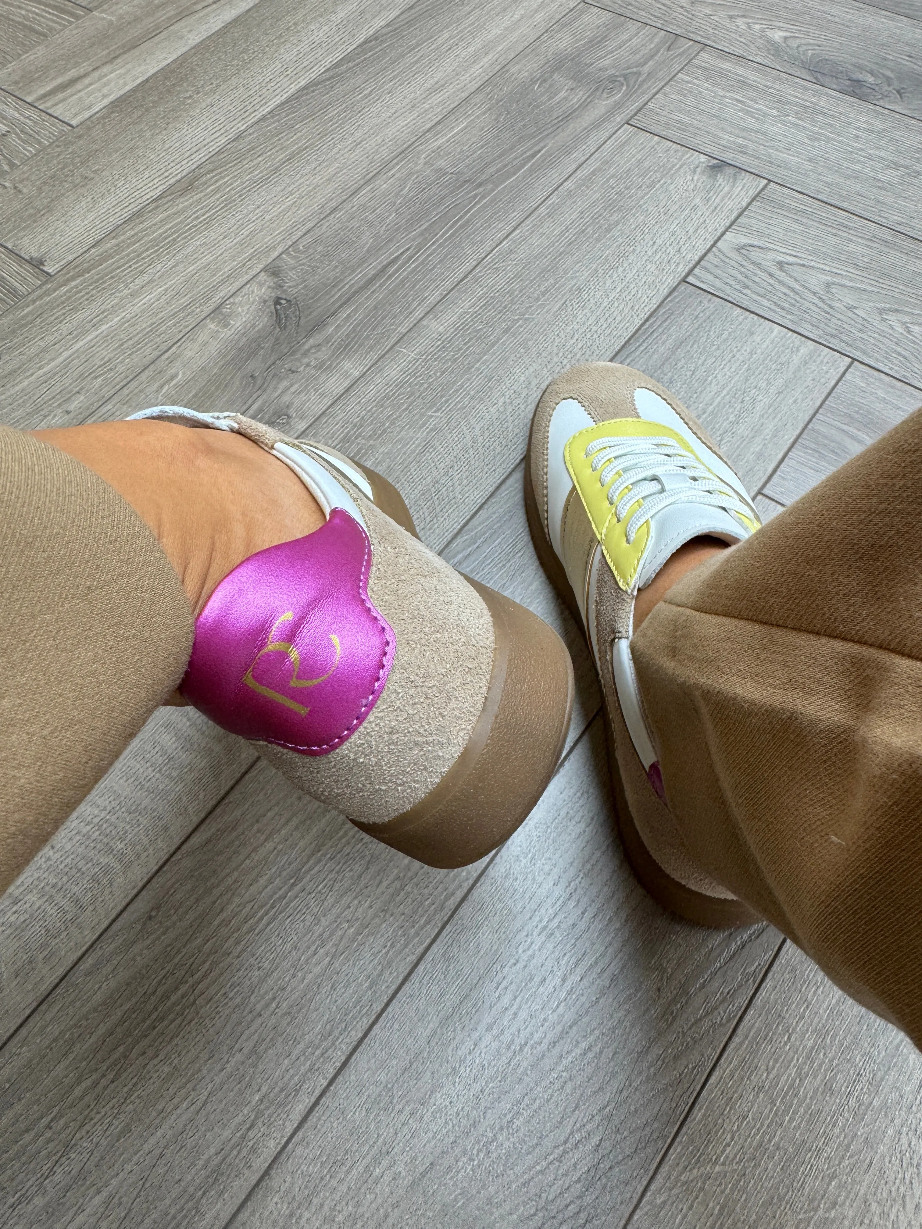 Regarde Le Ciel Lace Up Trainer With Coloured Inserts Grisel-01 7553 - Antique/White/Lime (R8)