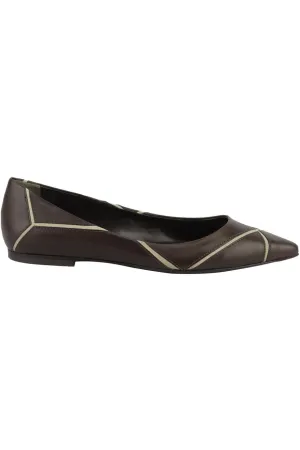 ROGER VIVIER LEATHER AND SUEDE BALLERINA FLATS EU 37 UK 4 US 7