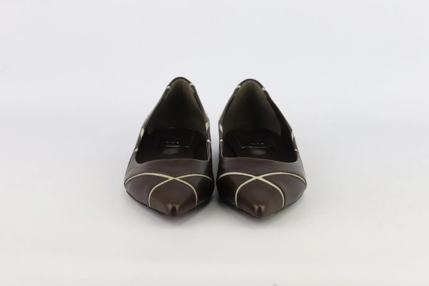 ROGER VIVIER LEATHER AND SUEDE BALLERINA FLATS EU 37 UK 4 US 7