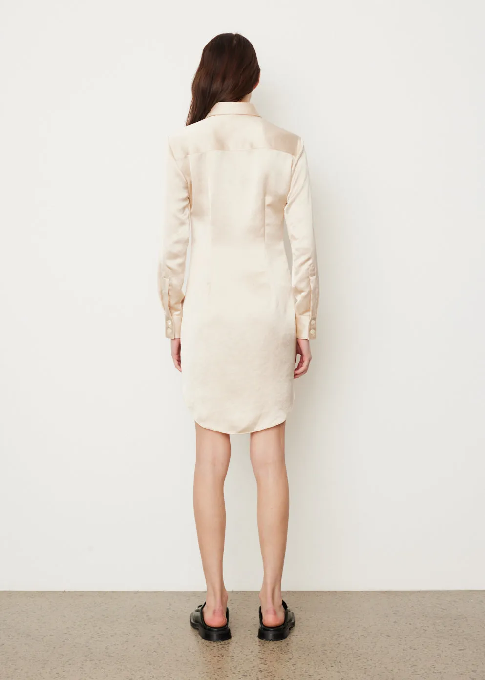 Satin Shirt Dress