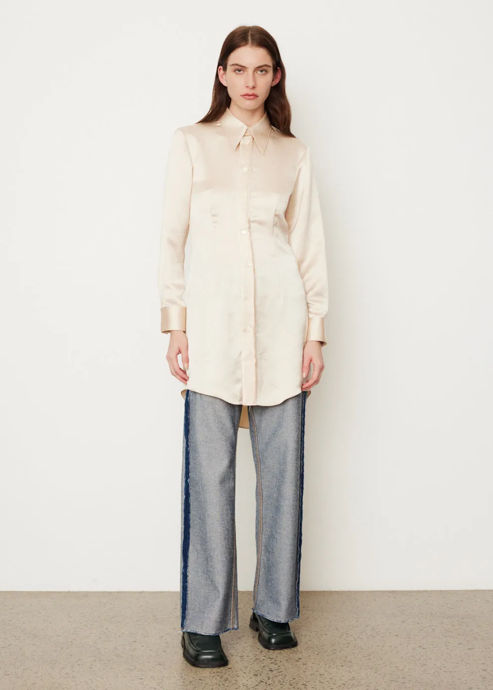 Satin Shirt Dress