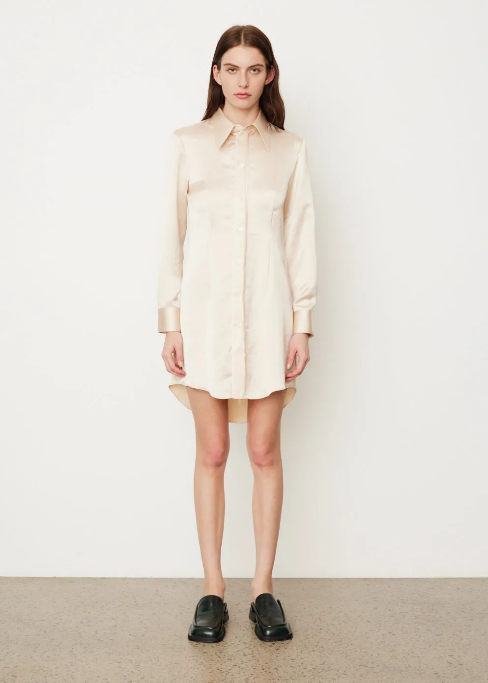 Satin Shirt Dress