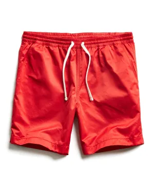 Satin Weekender Short in Red