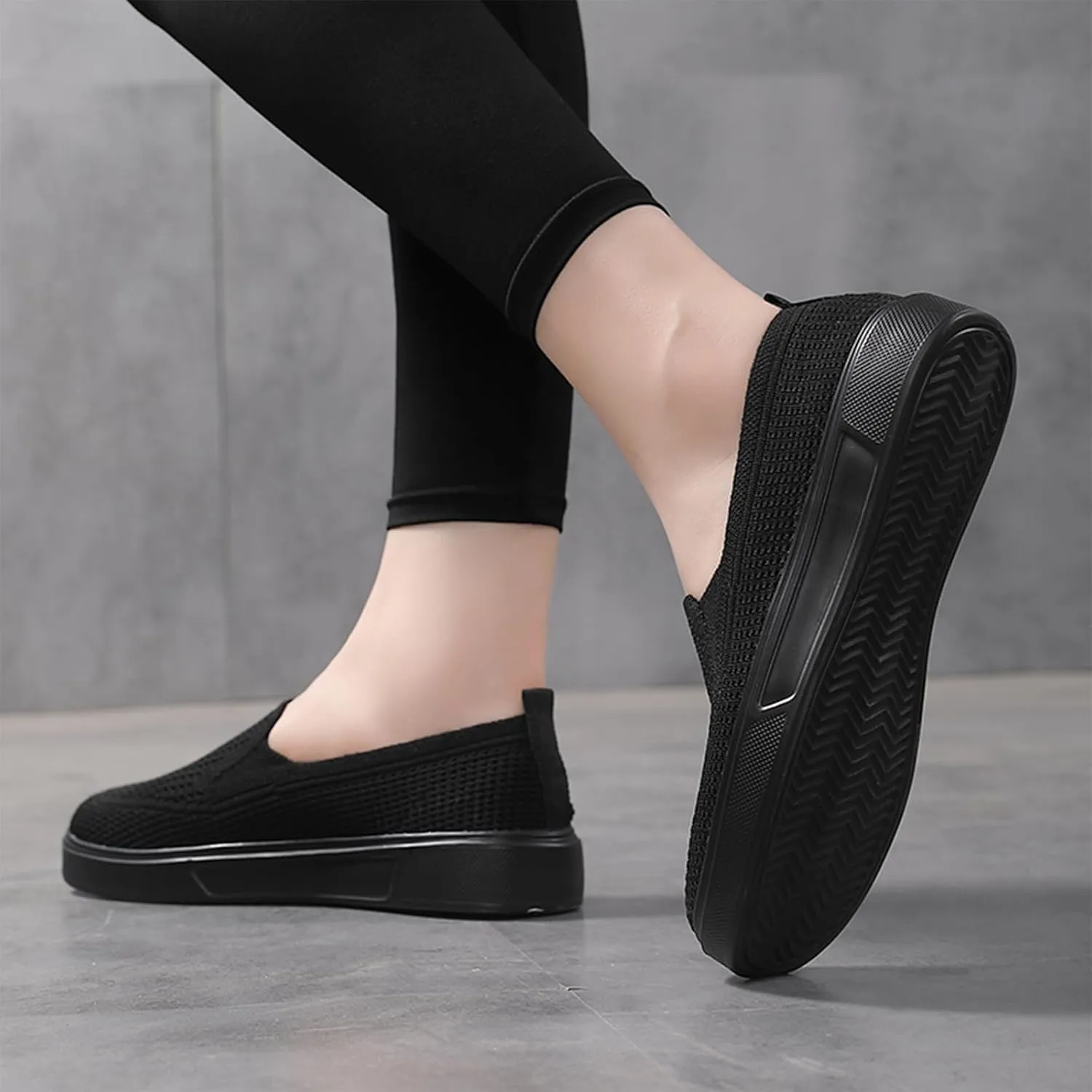Semshedy Women's Nusing Flats Slip On Platform Walking Shoes Lightweight No Lace Sneakers