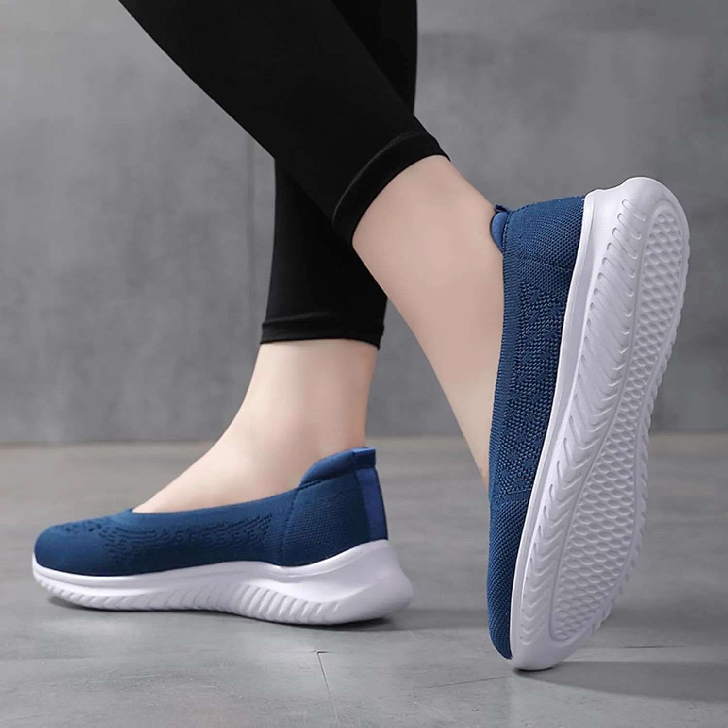 Semshedy Women's Nusing Flats Slip On Platform Walking Shoes Lightweight No Lace Sneakers