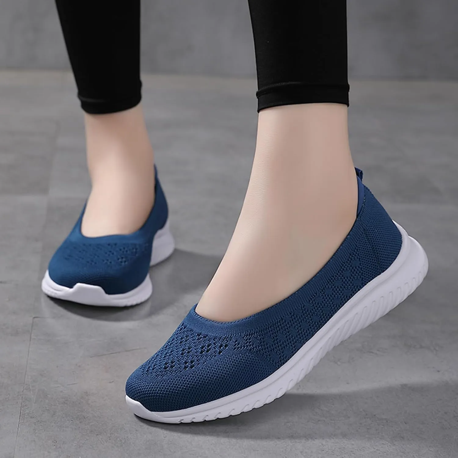 Semshedy Women's Nusing Flats Slip On Platform Walking Shoes Lightweight No Lace Sneakers
