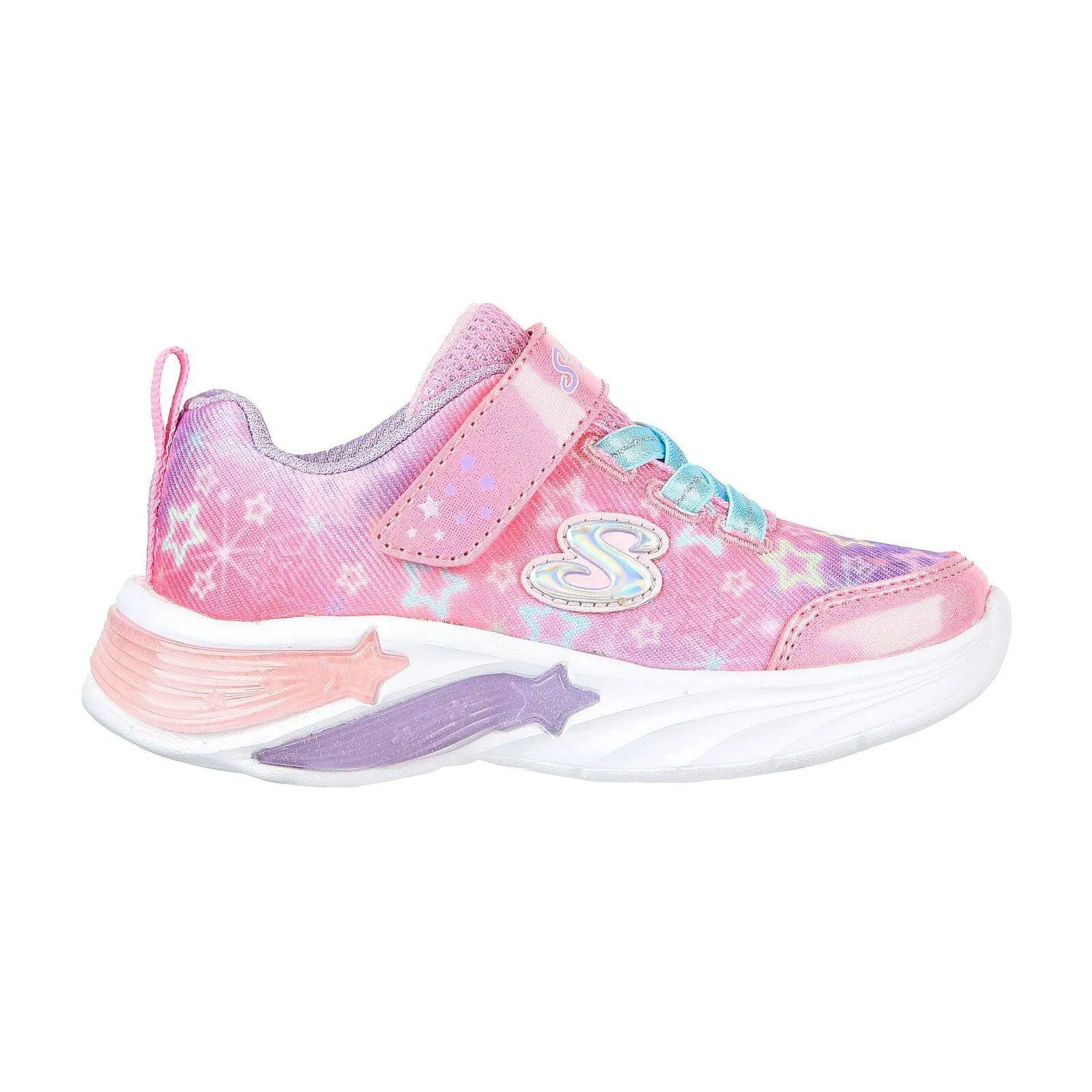 Skechers 302324N Star Sparks Girls Pink Multi Textile Touch Fastening Trainers