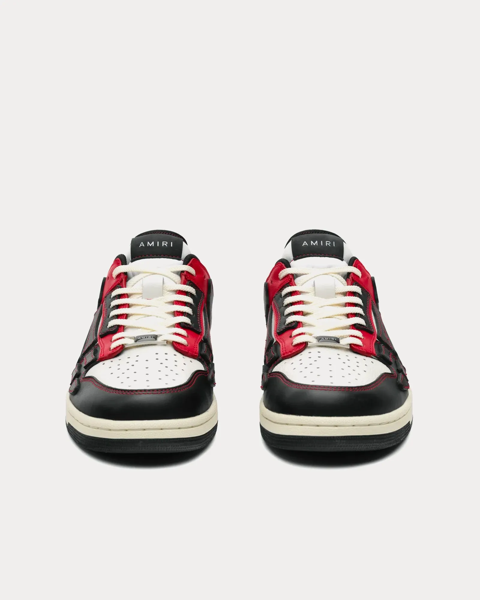 Skel-Top Leather Black / Red Low Top Sneakers