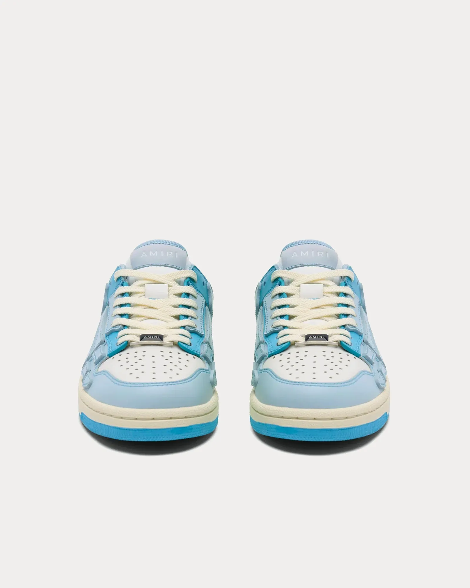 Skel-Top Leather Blue Low Top Sneakers